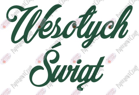 Napis "Wesołych Świąt" 1 - Boże Narodzenie, Zima - Dekoracje z papieru