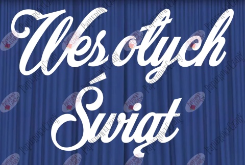 Napis "Wesołych Świąt" 1 - Boże Narodzenie, Zima - Dekoracje z papieru