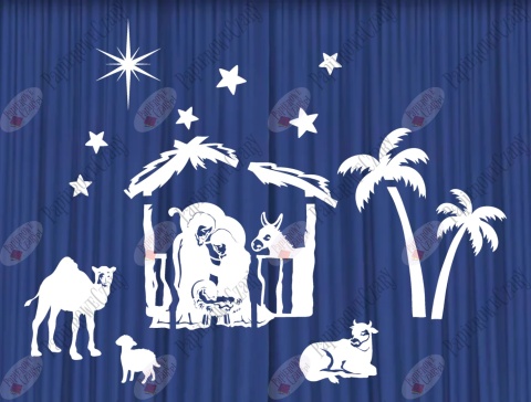 Zestaw 241 - Jasełka Szopka Boże Narodzenie - Dekoracje z papieru