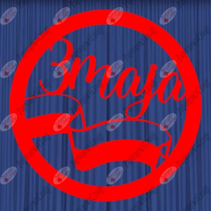 3 maja z flagą 1 bez tła Dekoracje z papieru