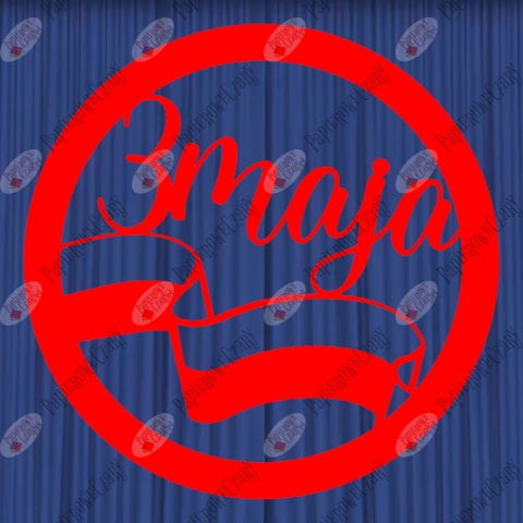3 maja z flagą 1 bez tła Dekoracje z papieru