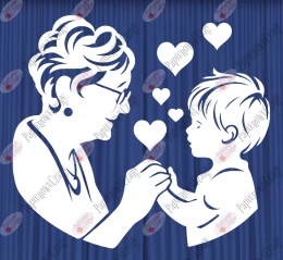 Babcia z wnuczkiem 1 Dzień Babci i Dziadka Dekoracje z papieru