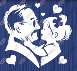 Dziadek z wnuczką 1 Dzień Babci i Dziadka Dekoracje z papieru