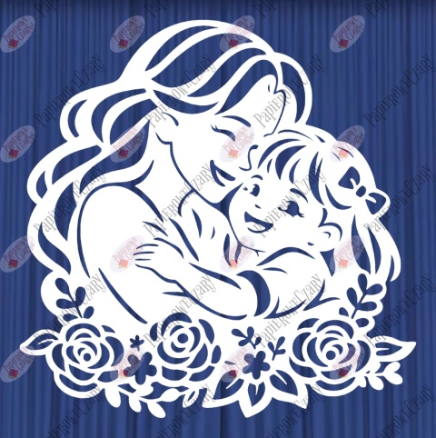 Mama z córką 5 Dekoracje z papieru Dzień Rodziny