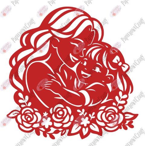 Mama z córką 5 Dekoracje z papieru Dzień Rodziny