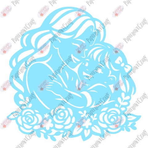 Mama z córką 5 Dekoracje z papieru Dzień Rodziny