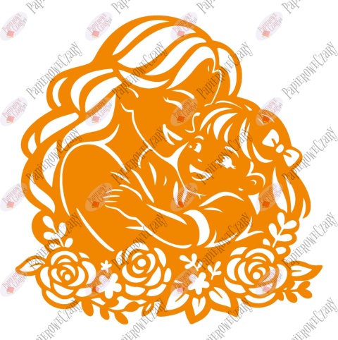 Mama z córką 5 Dekoracje z papieru Dzień Rodziny