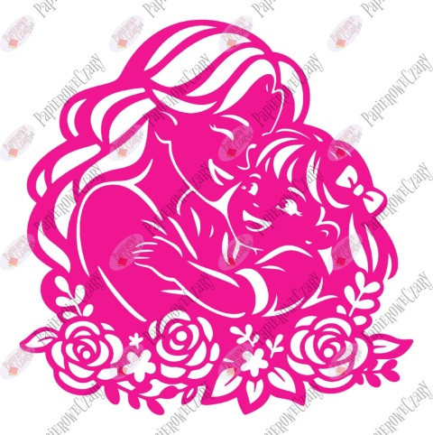 Mama z córką 5 Dekoracje z papieru Dzień Rodziny