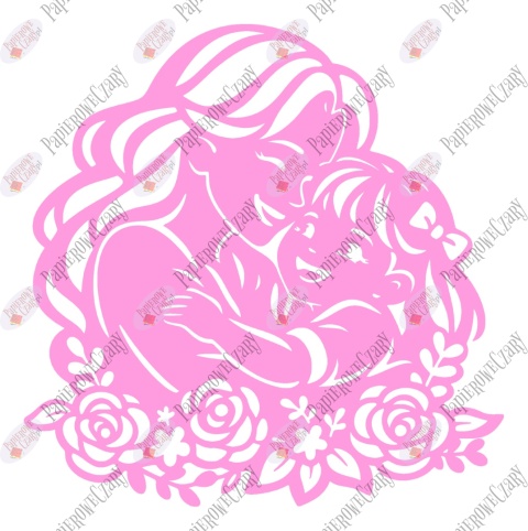 Mama z córką 5 Dekoracje z papieru Dzień Rodziny