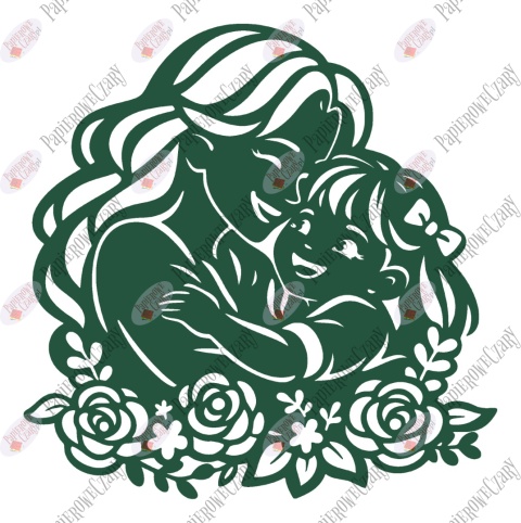 Mama z córką 5 Dekoracje z papieru Dzień Rodziny