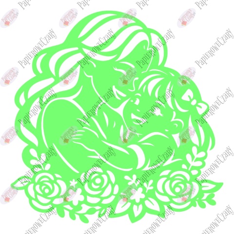 Mama z córką 5 Dekoracje z papieru Dzień Rodziny