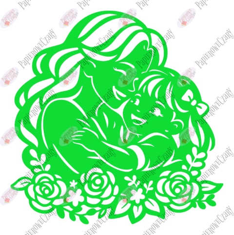 Mama z córką 5 Dekoracje z papieru Dzień Rodziny