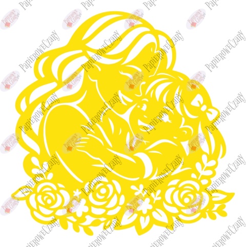 Mama z córką 5 Dekoracje z papieru Dzień Rodziny