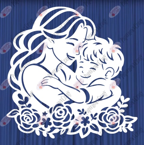 Mama z synem 5 Dekoracje z papieru Dzień Rodziny