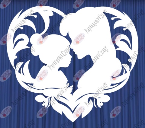 Mama z córką 3 Dekoracje z papieru Dzień Rodziny