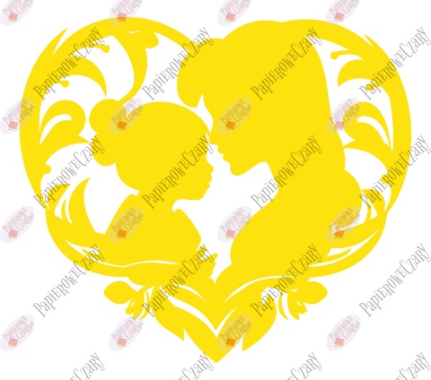 Mama z córką 3 Dekoracje z papieru Dzień Rodziny