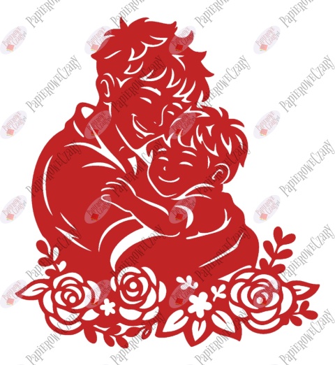 Tata z synem 5 Dekoracje z papieru Dzień Rodziny