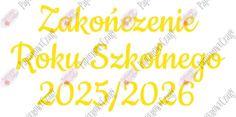 Napis "ZAKOŃCZENIE ROKU SZKOLNEGO" 3 Dekoracje z papieru