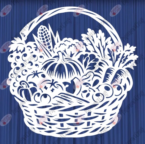 Kosz z owocami warzywami 1 Dekoracje z papieru