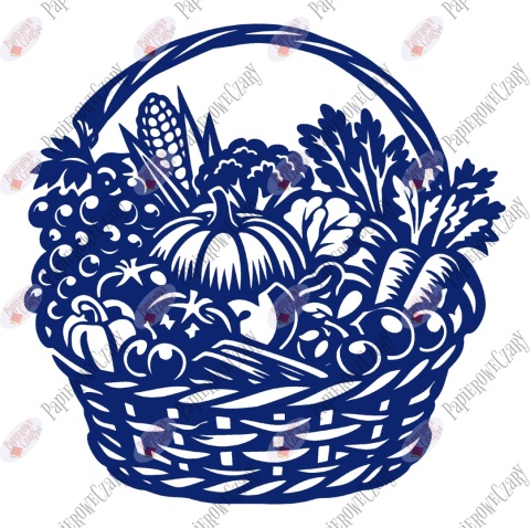 Kosz z owocami warzywami 1 Dekoracje z papieru