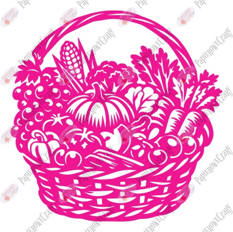 Kosz z owocami warzywami 1 Dekoracje z papieru