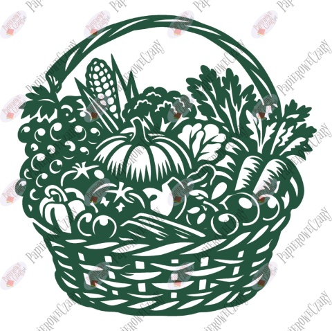 Kosz z owocami warzywami 1 Dekoracje z papieru