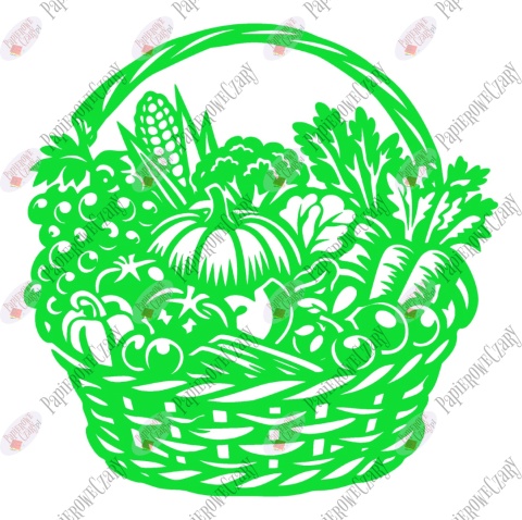 Kosz z owocami warzywami 1 Dekoracje z papieru