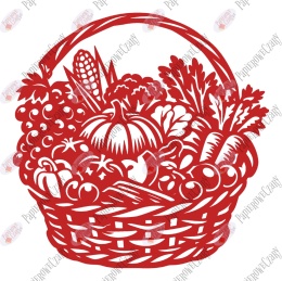 Kosz z owocami warzywami 1 Dekoracje z papieru