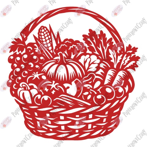 Kosz z owocami warzywami 1 Dekoracje z papieru