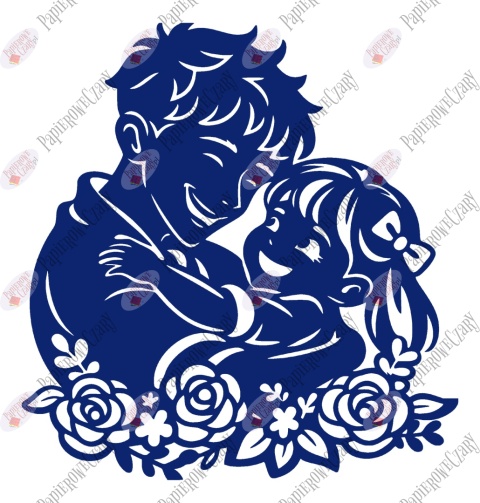 Tata z córką 5 Dekoracje z papieru Dzień Rodziny