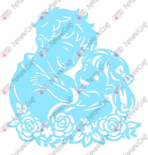 Tata z córką 5 Dekoracje z papieru Dzień Rodziny