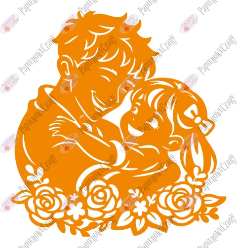 Tata z córką 5 Dekoracje z papieru Dzień Rodziny