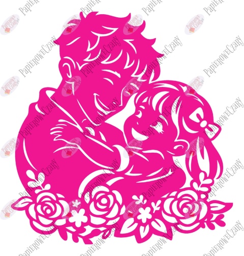 Tata z córką 5 Dekoracje z papieru Dzień Rodziny