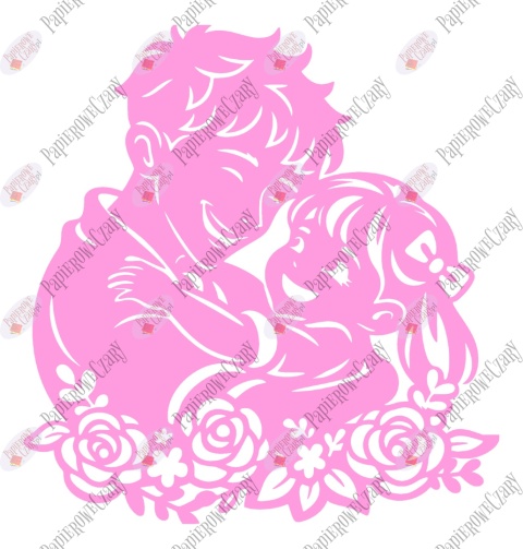 Tata z córką 5 Dekoracje z papieru Dzień Rodziny