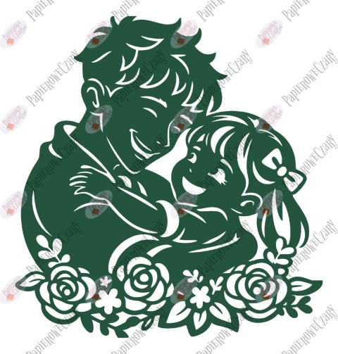 Tata z córką 5 Dekoracje z papieru Dzień Rodziny