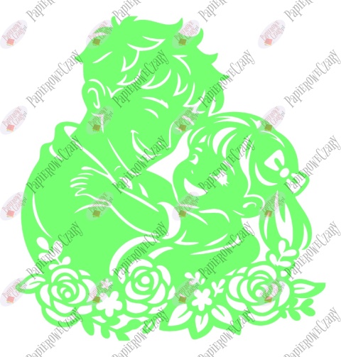 Tata z córką 5 Dekoracje z papieru Dzień Rodziny