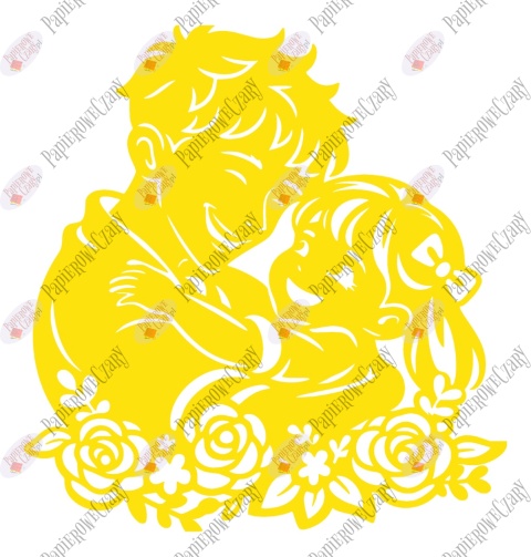 Tata z córką 5 Dekoracje z papieru Dzień Rodziny