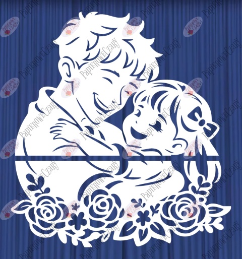 Tata z córką 5 Dekoracje z papieru Dzień Rodziny