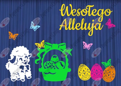 Zestaw 21 Wielkanoc Dekoracje z papieru