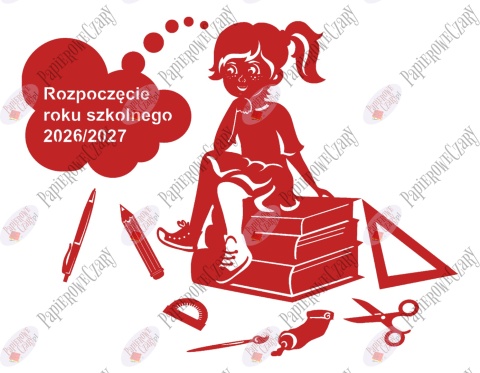 Dziewczynka na książkach 1 Rok Szkolny Dekoracje z papieru