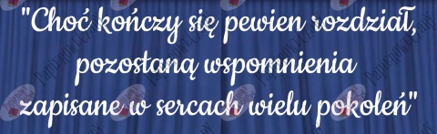 Napis "Choć kończy się pewien rozdział..." Zakończenie Roku Dekoracje z papieru