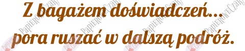 Napis "Z bagażem doświadczeń..." 2 Zakończenie Roku Dekoracje z papieru