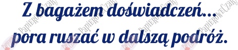 Napis "Z bagażem doświadczeń..." 2 Zakończenie Roku Dekoracje z papieru