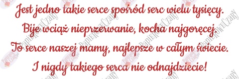 Napis na Dzień Mamy "Jest jedno takie serce..." Dekoracje z papieru