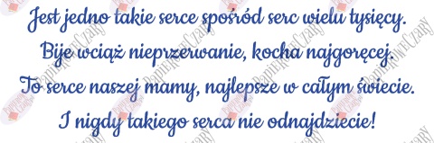 Napis na Dzień Mamy "Jest jedno takie serce..." Dekoracje z papieru