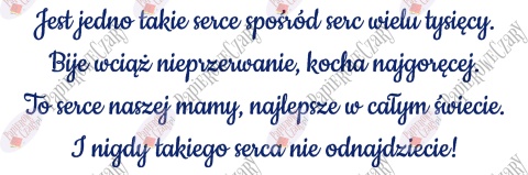 Napis na Dzień Mamy "Jest jedno takie serce..." Dekoracje z papieru