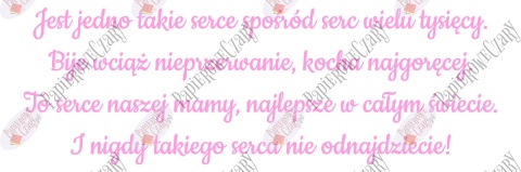 Napis na Dzień Mamy "Jest jedno takie serce..." Dekoracje z papieru