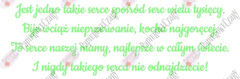 Napis na Dzień Mamy "Jest jedno takie serce..." Dekoracje z papieru