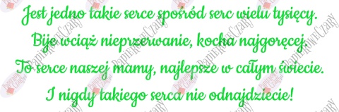 Napis na Dzień Mamy "Jest jedno takie serce..." Dekoracje z papieru