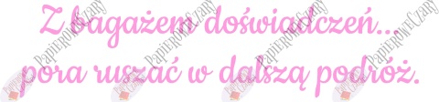 Napis "Z bagażem doświadczeń..." 1 Zakończenie Roku Dekoracje z papieru